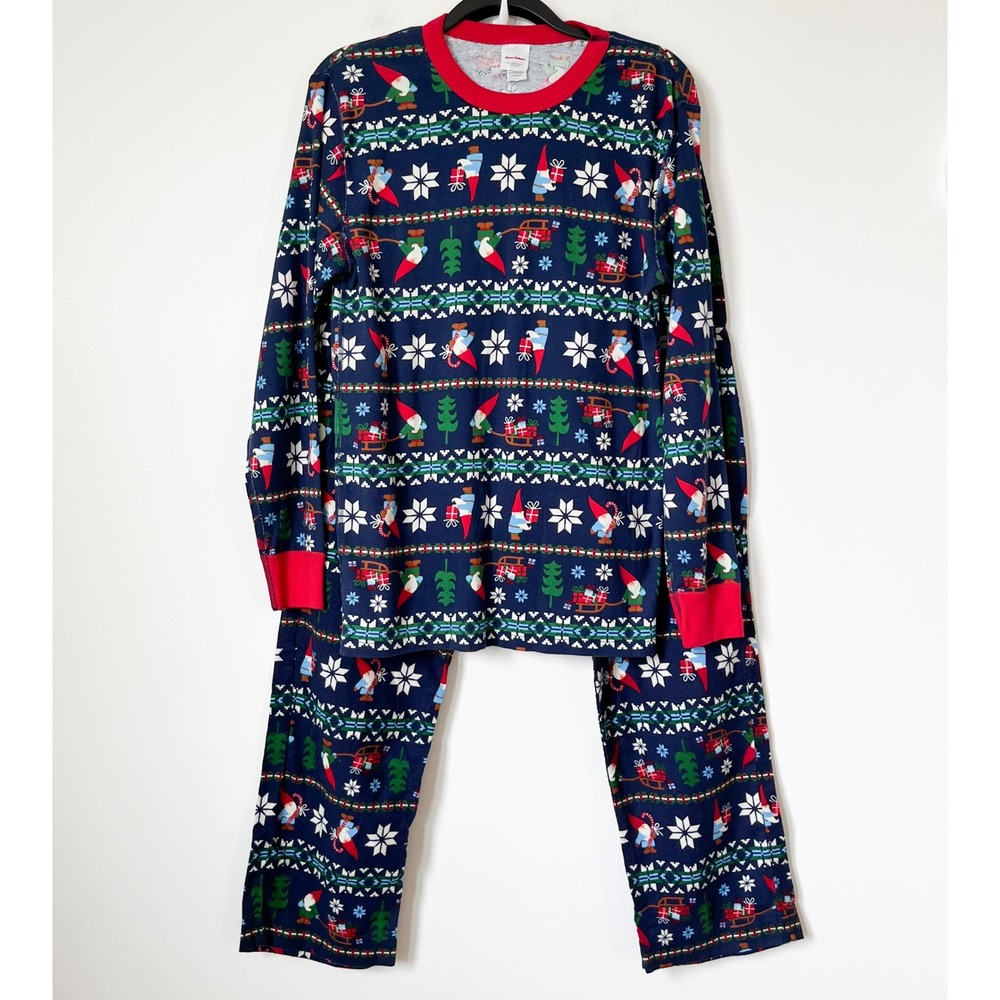 Hanna Andersson Christmas Gnome Pajama Set Womens Large Organic